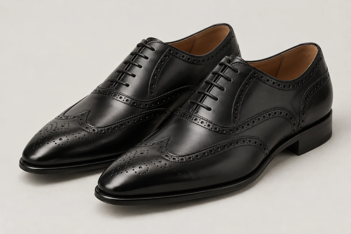 Siyah renkli Siyah Wingtip Oxford, temsili ürün görseli